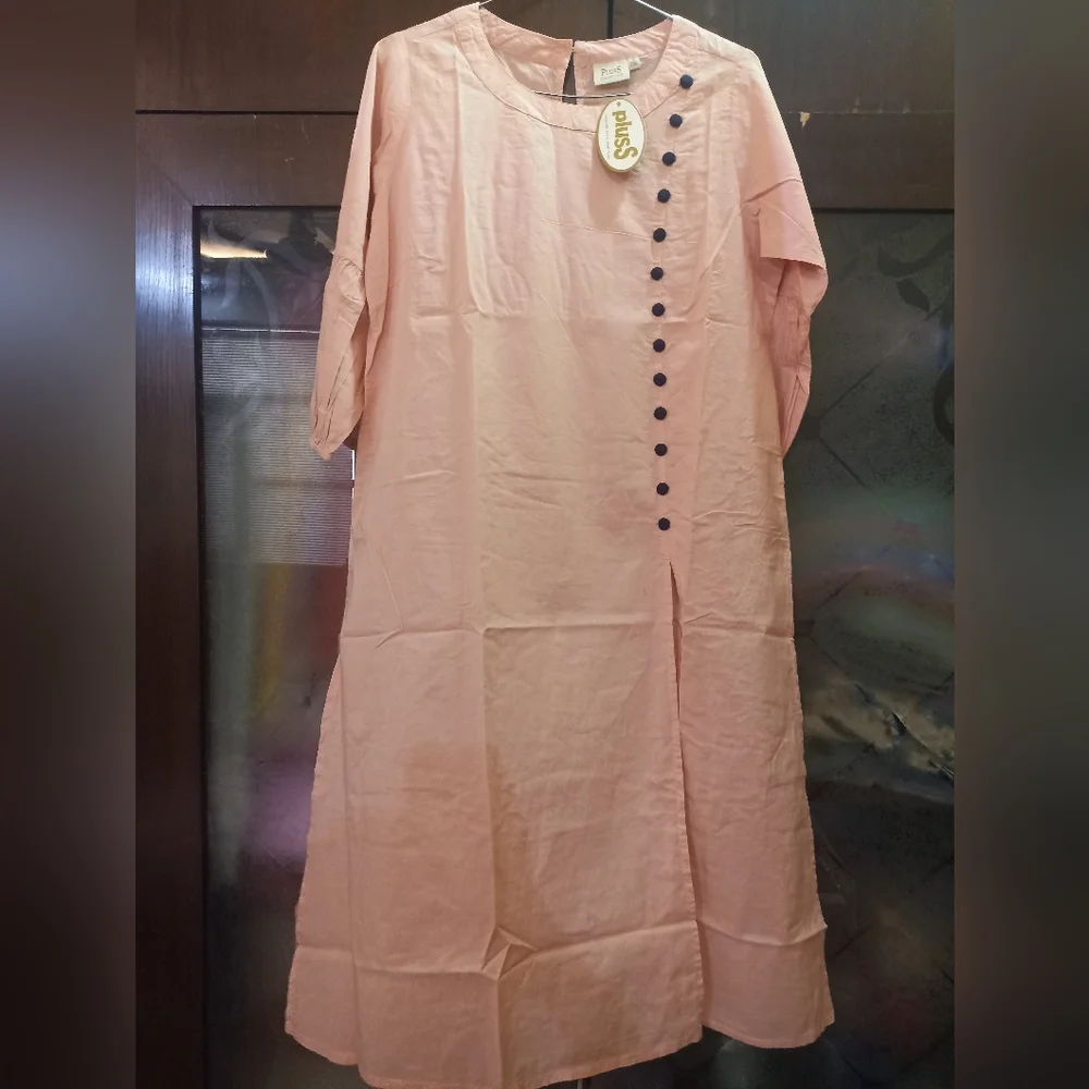 Side slit cotton kurta(size XXL) - Picture 1 of 10